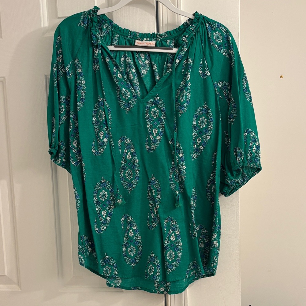 Knox Rose Green Floral Women's Top